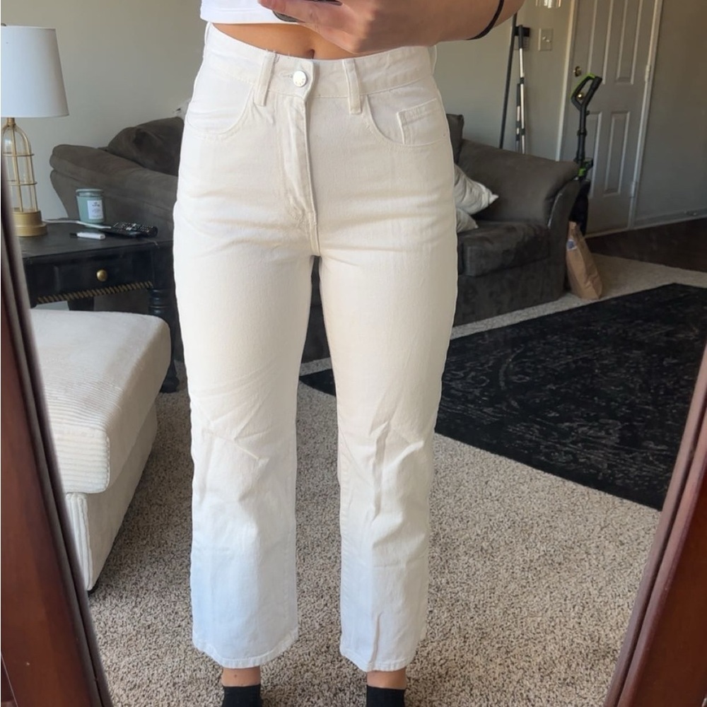 Women's White Straight Leg Jeans